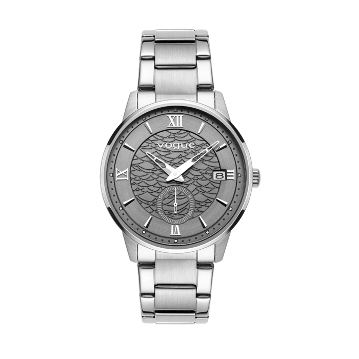 Vogue Thousand watch metallic granite dial and silver stainless steel bracelet