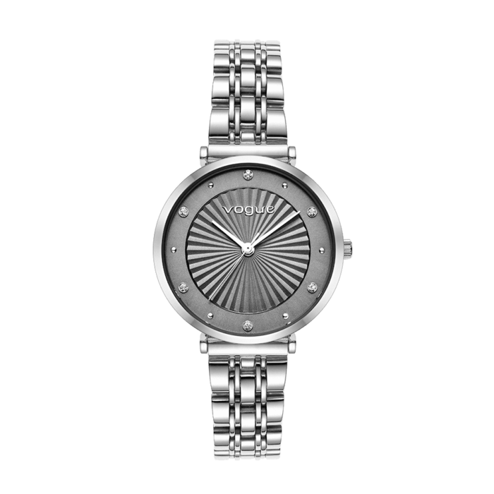 Vogue New Bliss metallic grey colour dial & six zircons