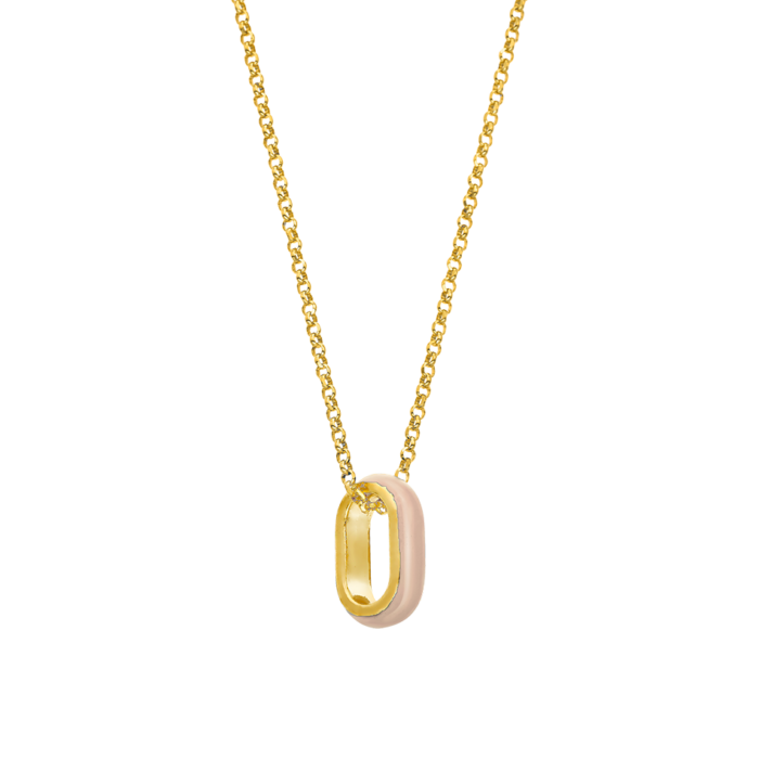 Vogue medium length necklace in nude color enamel & gold-plated Silver 925