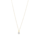 Vogue solitaire pendant with round white zircon in gold-plated Silver 925