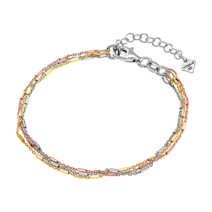 Vogue chain bracelet Silver 925 in yellow & rose gold plating