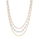 Vogue necklace three wide chains Silver 925 in yellow & rose gold plating