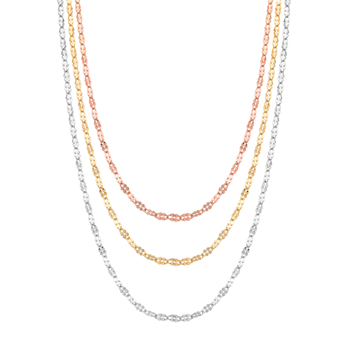 Vogue necklace with small round motifs Silver 925 in yellow & rose gold plating