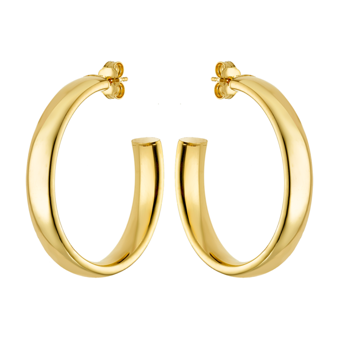 Vogue hoop earrings with wide calf in gold-plated Silver 925