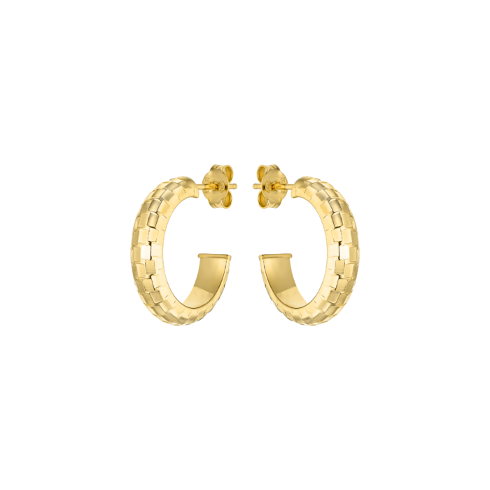 Vogue earrings small hoops in snake skin design in gold-plated Silver 925