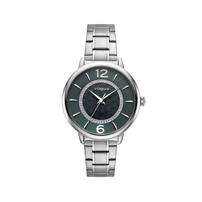 Vogue Lucy watch emerald dial & silver stainless steel bracelet