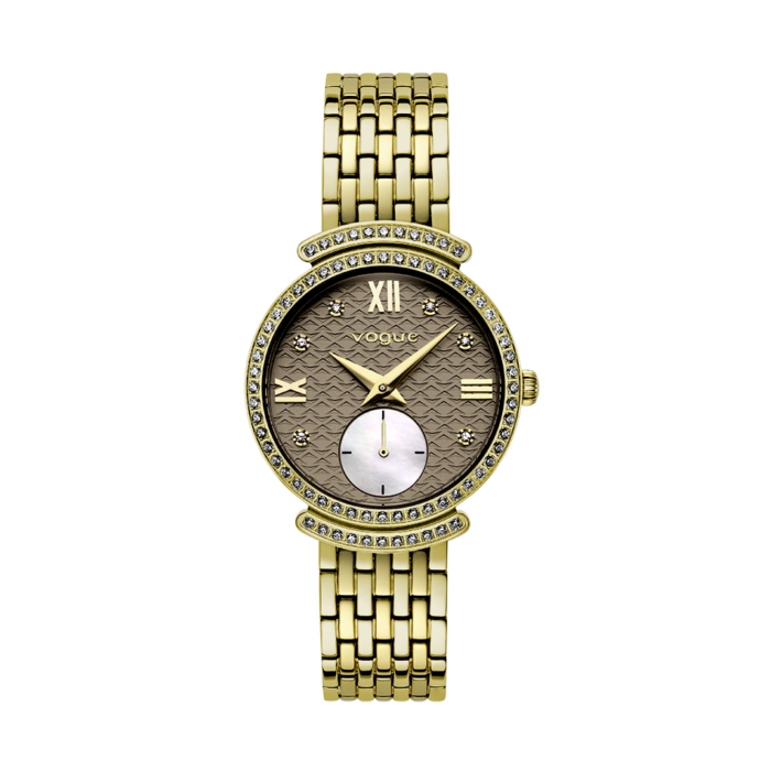 Vogue Saint Tropez watch light chocolate dial & gold-plated bracelet