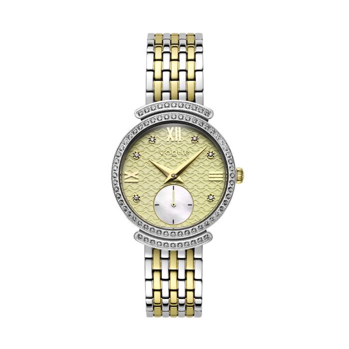 Vogue Saint Tropez watch champagne dial & bracelet in two-tone silver-gold plating