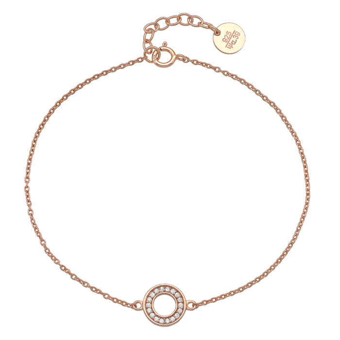 Vogue bracelet in gold-plated Silver 925 and round motif