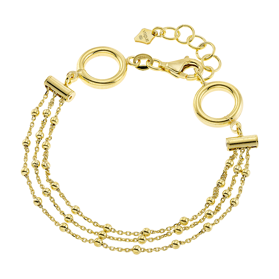 Gold bracelet with circle deals and line through it