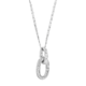 Vogue long necklace with oval hoops design in Silver 925