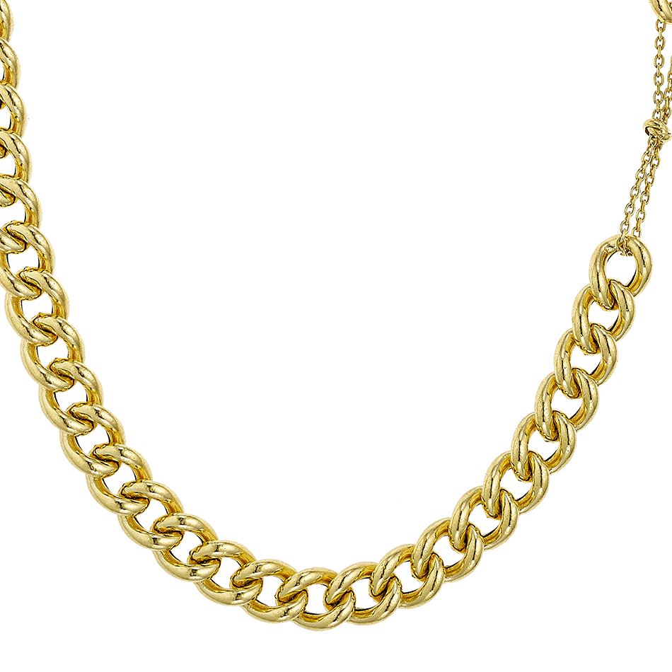 Medium chain necklace with two chains, “Circle” series. Sterling Silver ...