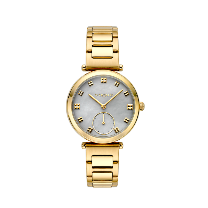 Vogue Alice watch gold stainless steel bracelet & grey mother of pearl dial