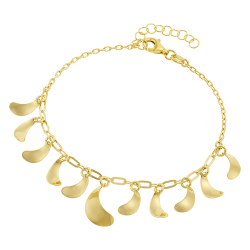 Vogue bracelet with leaf-shaped motifs in gold-plated Silver 925