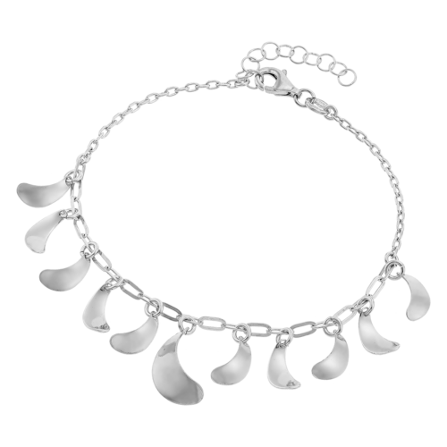 Vogue bracelet with leaf-shaped motifs in Silver 925