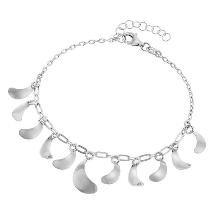 Vogue bracelet with leaf-shaped motifs in Silver 925