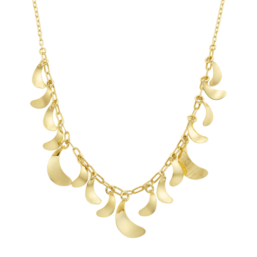 Vogue necklace with leaf-shaped motifs in gold-plated Silver 925