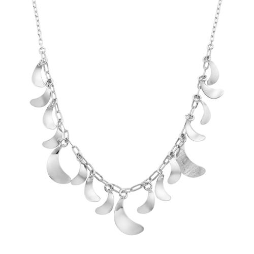 Vogue necklace with leaf-shaped motifs in Silver 925