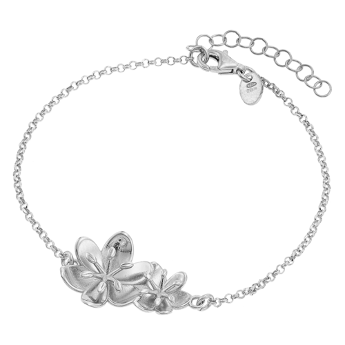 Vogue bracelet with a motif of two joined flowers in Silver 925