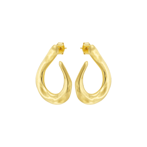 Vogue medium sized curved hoops in gold-plated  Silver 925