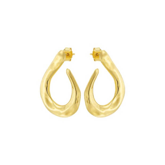 Vogue medium sized curved hoops in gold-plated  Silver 925