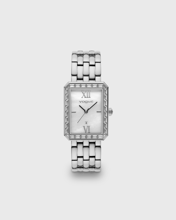 Vogue Octagon watch white mother of pearl dial and white zircons