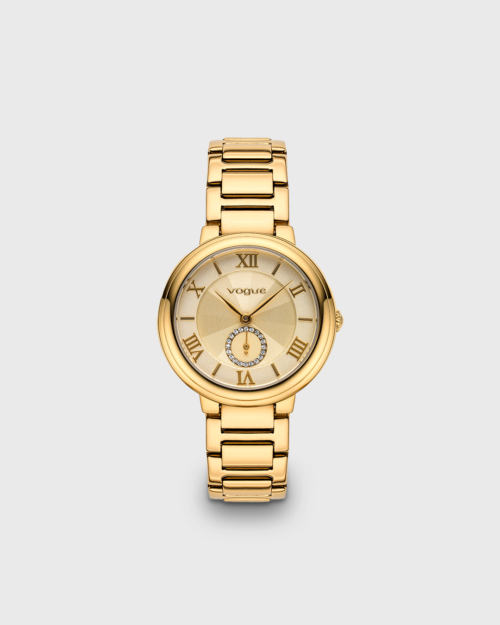 Vogue Elegant watch gold stainless steel and champagne dial