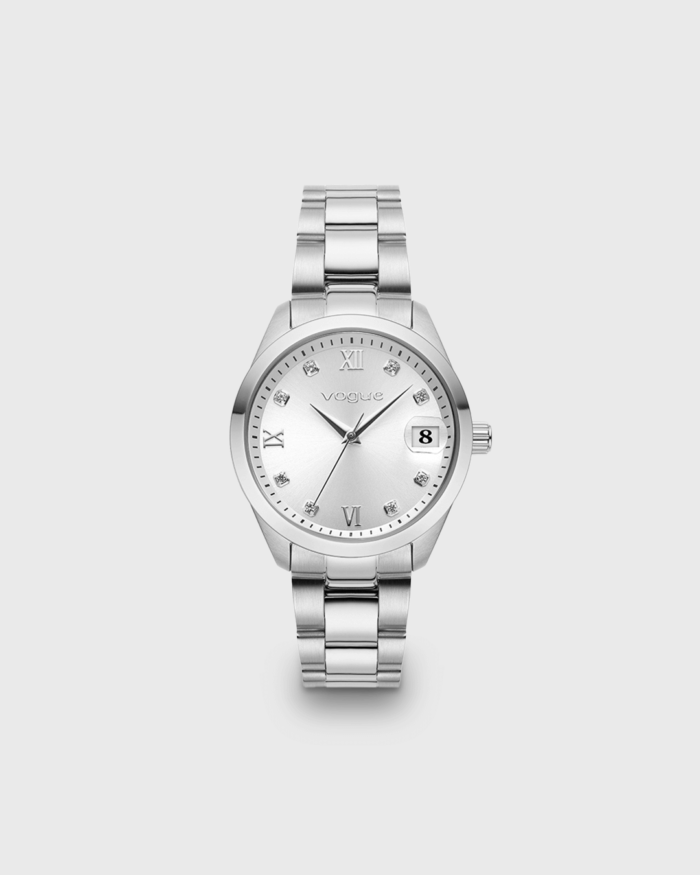 Vogue Reina medium watch silver dial and silver stainless steel bracelet Diameter 31mm