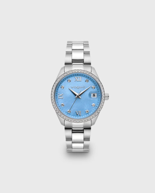 Vogue Reina medium watch blue mother of pearl dial and silver stainless steel bracelet Diameter 31mm