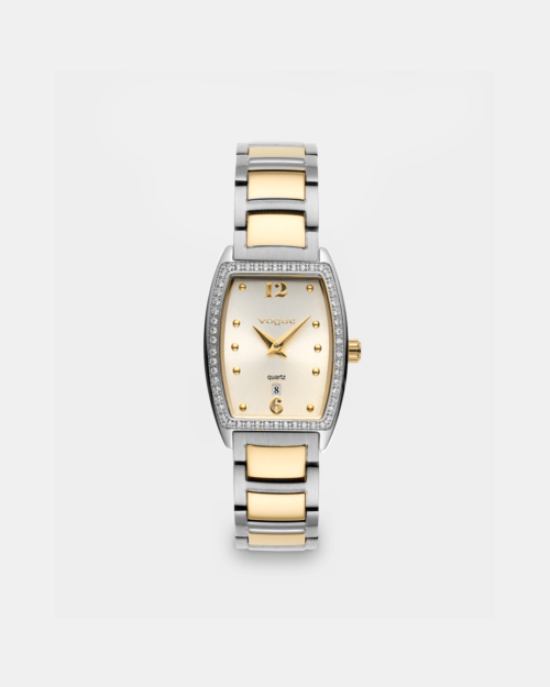 Vogue Marion watch, two tones gold-silver stainless steel bracelet and champagne dial