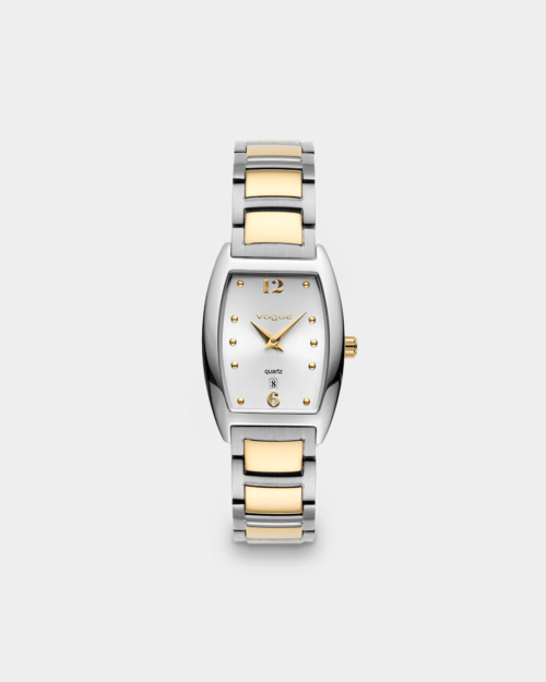 Vogue Marion watch, two tones gold-silver stainless steel bracelet and silver dial