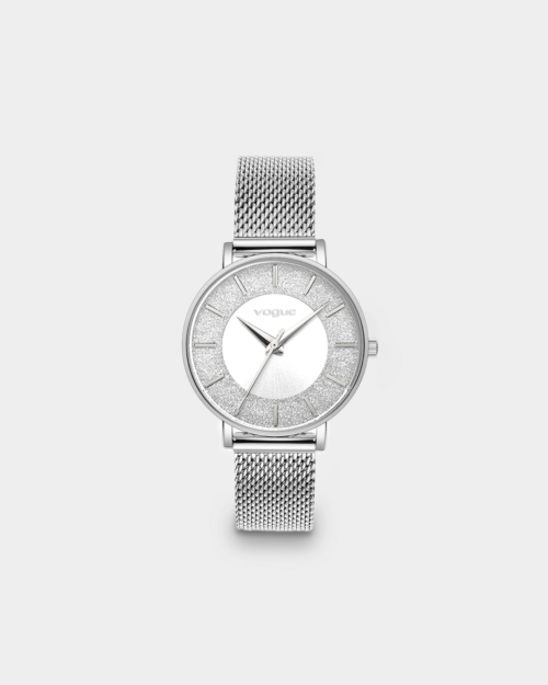 Vogue Iris watch, silver stainless steel bracelet and silver dial