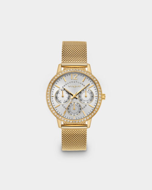 Vogue Louise watch, gold stainless steel bracelet and silver dial