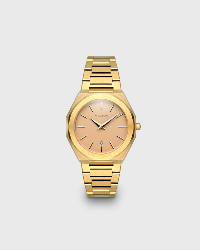 Vogue Tornado L watch ivory dial and gold-plated bracelet