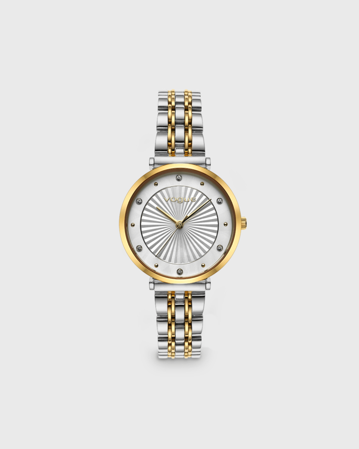 Vogue New Bliss watch two tones gold-silver stainless steel bracelet and silver dial