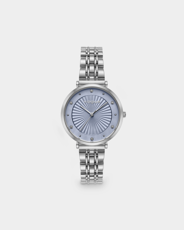 Vogue New Bliss watch, stainless steel bracelet and light blue dial