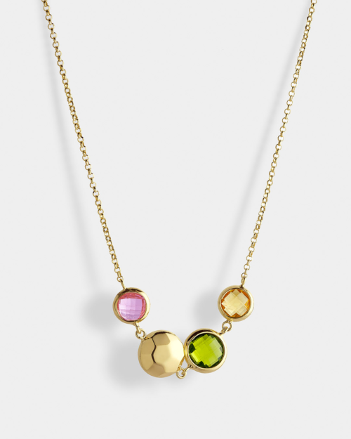 Vogue necklace multicolored zircons in gold-plated Silver 925