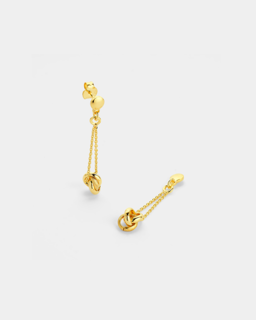 Vogue drop earrings with entwined rings in gold-plated Silver 925