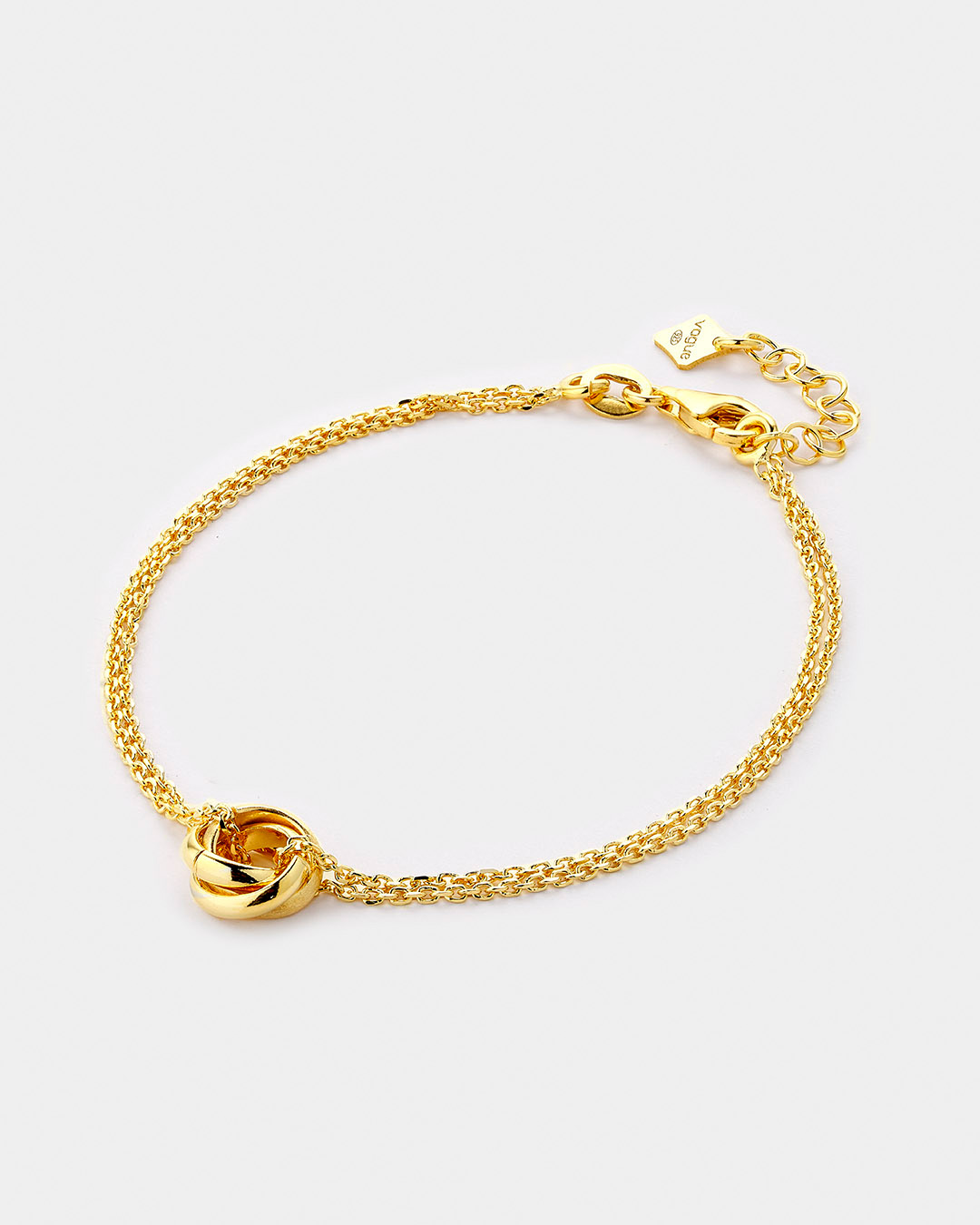 Vogue bracelet with entwined rings in gold-plated Silver 925