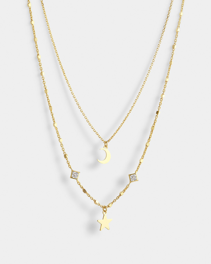 Vogue double charm necklace in gold-plated Silver 925