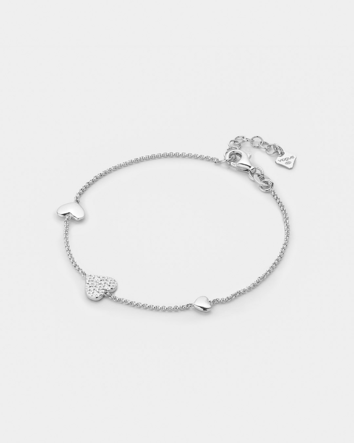 Vogue bracelet three hearts in Silver 925