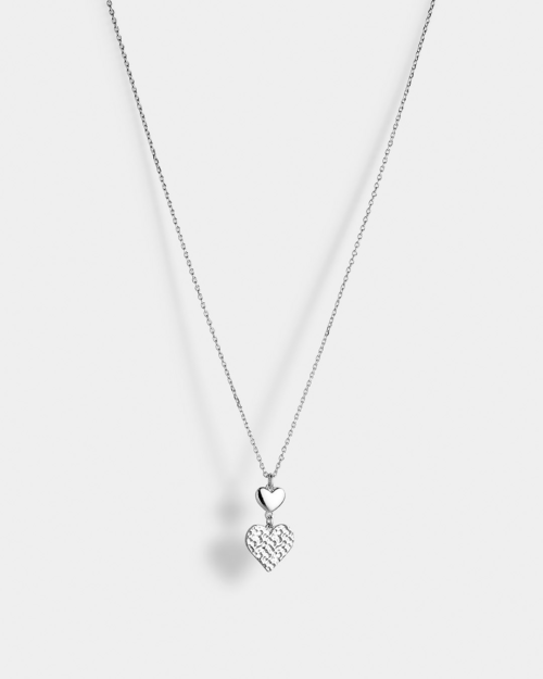 Vogue necklace with two hearts in Silver 925