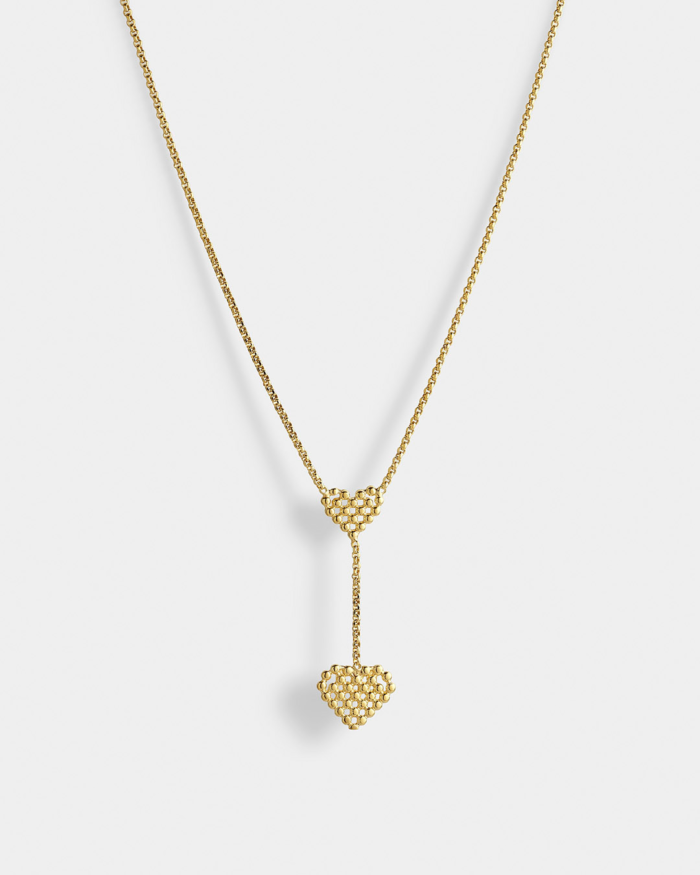 Vogue double-heart necklace in gold-plated Silver 925