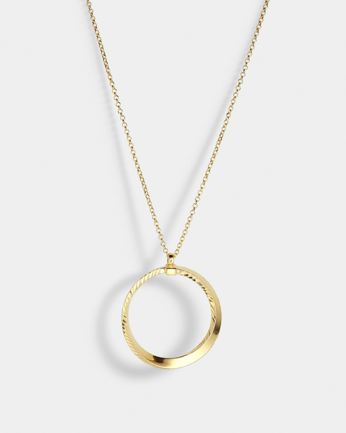 Vogue necklace central hoop in gold-plated Silver 925