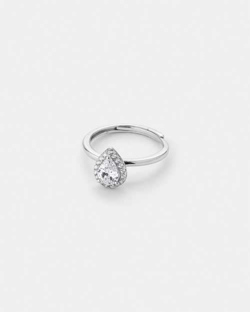 Vogue ring white drop-shaped zircon in Silver 925