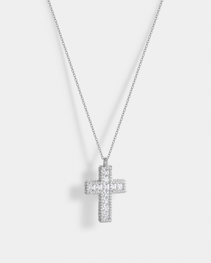 Vogue cross with square zircons in Silver 925