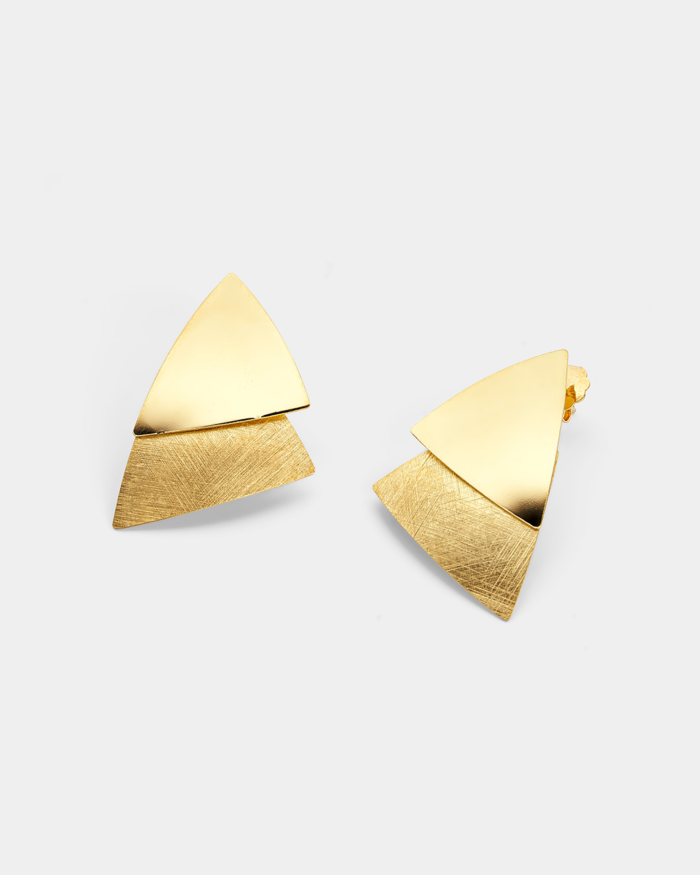 Vogue earrings in matte brushed and shiny finishing in gold-plated Silver 925