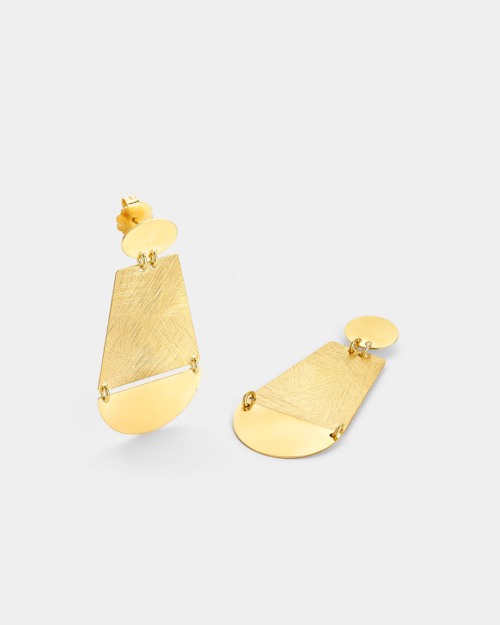 Vogue earrings in matte brushed and shiny finishing in gold-plated Silver 925