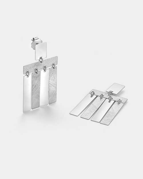 Vogue earrings in matte brushed and shiny finishing in Silver 925