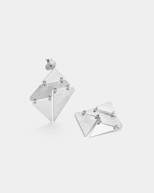 Vogue earrings in matte brushed and shiny finishing in Silver 925